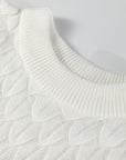 Fish Scale Textured Knit Short Sleeve Sweater