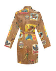 Baha Ranch Vintage Cowgirl Collage Satin Robe