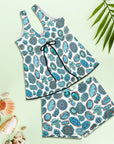 Baha Ranch Turquoise Crazy Tankini Boy Shorts Swim Set