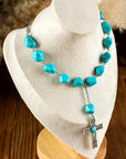 Giana Peacock Cross Pendant Necklace