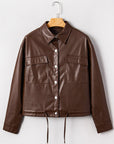 Mila Drawstring Hem Leather Jacket