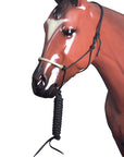Classic Equine Horse Nylon Rawhide Noseband Halter Black Inlaid