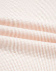 Stripe Waffle Knit Patchwork Raw Edge Henley Top