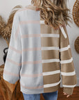 Jream Stripe Colorblock Oversized Sweater