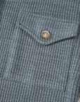 Ribbed Knit Flap Pocket Button-Up Shacket
