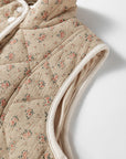 Floral Quilted Button Front Vest
