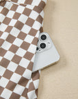 Checker Long Sleeve Top and Drawstring Mini Skirt Set