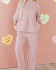Cable Textured Top and Pants Set