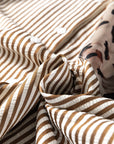 Plus Size Stripe Leopard Chest Pocket Collared Shirt