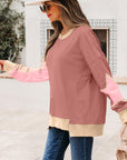Star Patchwork Reverse Seam Drop Shoulder Sweatshirt