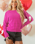 Bow Cut-Out Round Neck Sweater