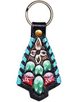 Hand Tooled Leather Key Chain Ring Handcraft Handmade Hilason