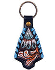 Hand Tooled Leather Key Chain Ring Handcraft Handmade Hilason