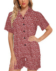 Red Bandana Women's Western Pajama Set