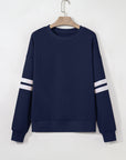 Varsity Stripe Drop Shoulder Oversized Sweatshirt