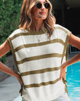 Scarlett Stripe Tie Open Side Sweater Knitted Top