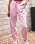 Solid Drawstring Elastic Waist Jogger Pants