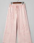 Floral Patch Mineral Wash Terry Knit Pants