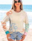 Destiny Colorblock Cuffed Loose Sweater