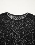 Leopard Sheer Mesh Long Sleeve Top