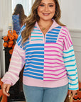 Margo Patchwork Half Zip PLUS Sweater