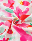 Floral Flutter Sleeve Round Neck Blouse