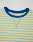 Stripe Terry Knit Top & Shorts Set