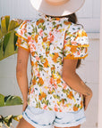 Ailany Short Sleeve Floral Blouse
