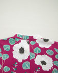 Floral Short Puff Sleeve Belted Mini Dress
