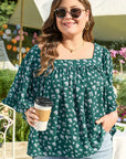 Adelynn Square Ruffled Trim PLUS Blouse