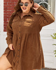 Galilea Corduroy Full Collared PLUS Shirt