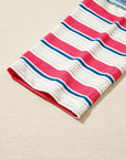 Stripe Patchwork Reverse Seam Long Sleeve Top