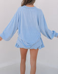 Corded Top and Ruffle Mini Skort Set