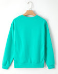 Solid Fleece Lined Drop Shoulder Terry Sweatshirt