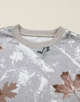 Camo Varsity Stripe Dropped Shoulder Sweatshirt