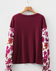 Bellamy Ribbed Body Patchwork Long Sleeve Top