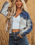Denim Colorblock Patchwork Buttoned Jacket