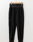 Solid Elastic High Waist Pocketed Cargo Jogger Pants
