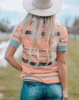 Stripe Short Sleeve Crew Neck T-Shirt
