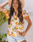 Ailany Short Sleeve Floral Blouse