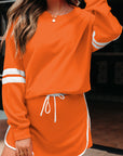 Varsity Stripe Pullover and Mini Skirt Set