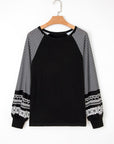 Kelsey Striped Raglan Long Sleeve Loose Top