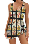 Baha Ranch Western Collage Skirted Swimsuit