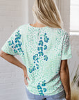 Azalea Print Short Sleeve Blouse