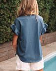Briana Ruched Short Sleeve Shirt