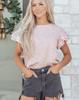 Amanda Ruffled Short Sleeve Blouse