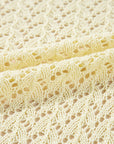 Solid Pointelle Knit Open Front Cardigan