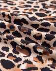 Stripe Leopard Patchwork Long Sleeve Buttoned Shirt