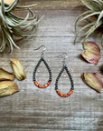 Teardrop Earrings – Sterling Silver Pearl & Orange Spiny Oyster