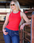 RIBBED ALL-IN-ONE TANK | RED